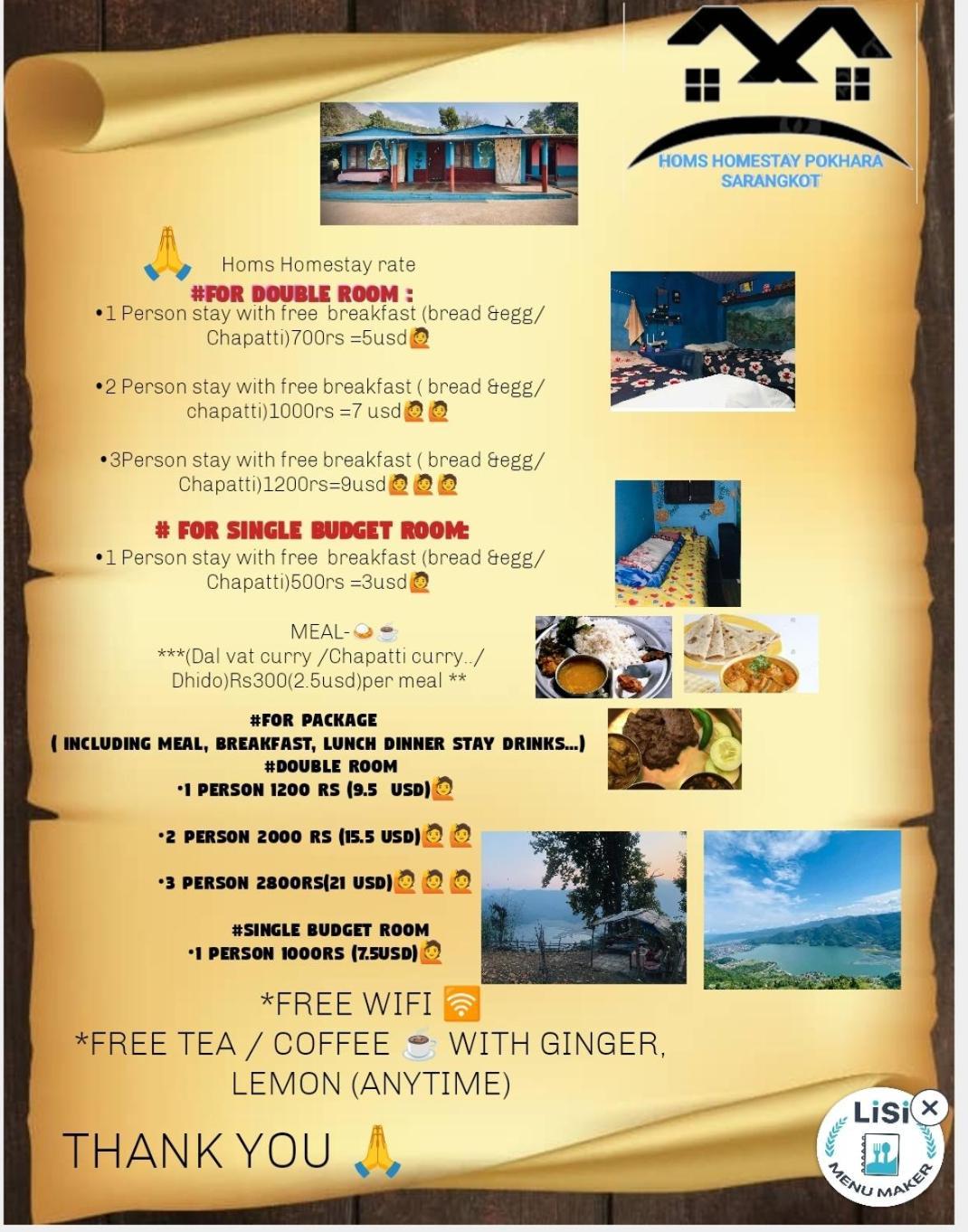 Hom'S Homestay & Farmstay Sarangkot 博卡拉 外观 照片